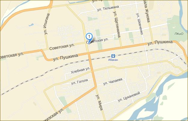 Черногорск, Калинина, 16А - местоположение на карте